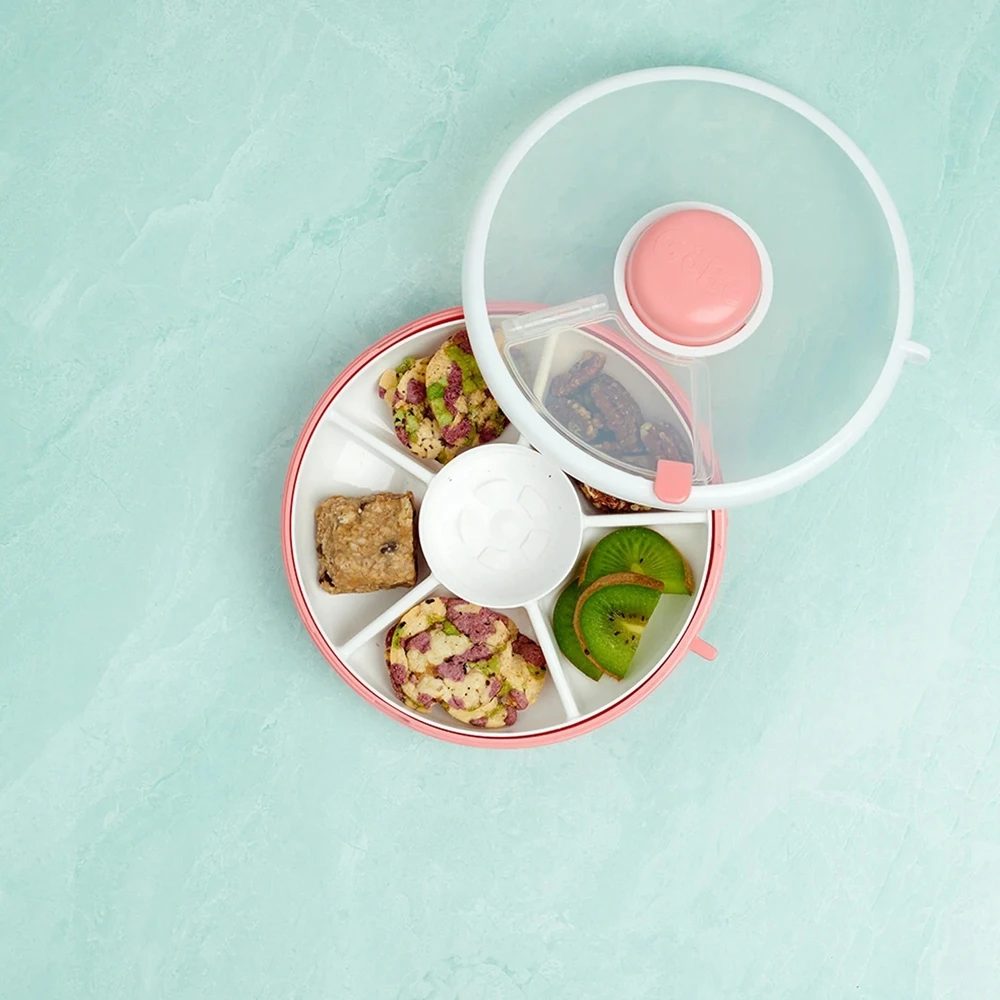 GOBE SNACK SPINNER užkandžių konteineris, priešpiečių dėžutė Coral Rožinė