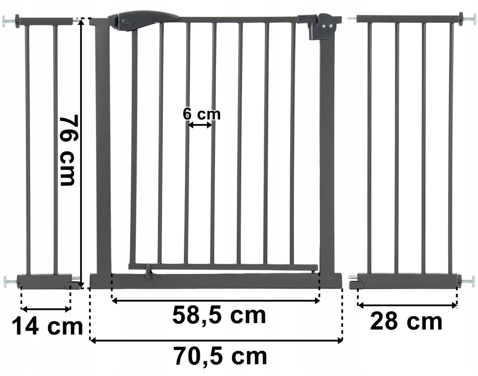 Gockowiak APSAUGOS KLIŪTĖS APSAUGOS VARTAI LAIPTĖMS, IŠPLĖTIMAS, 75-127cm
