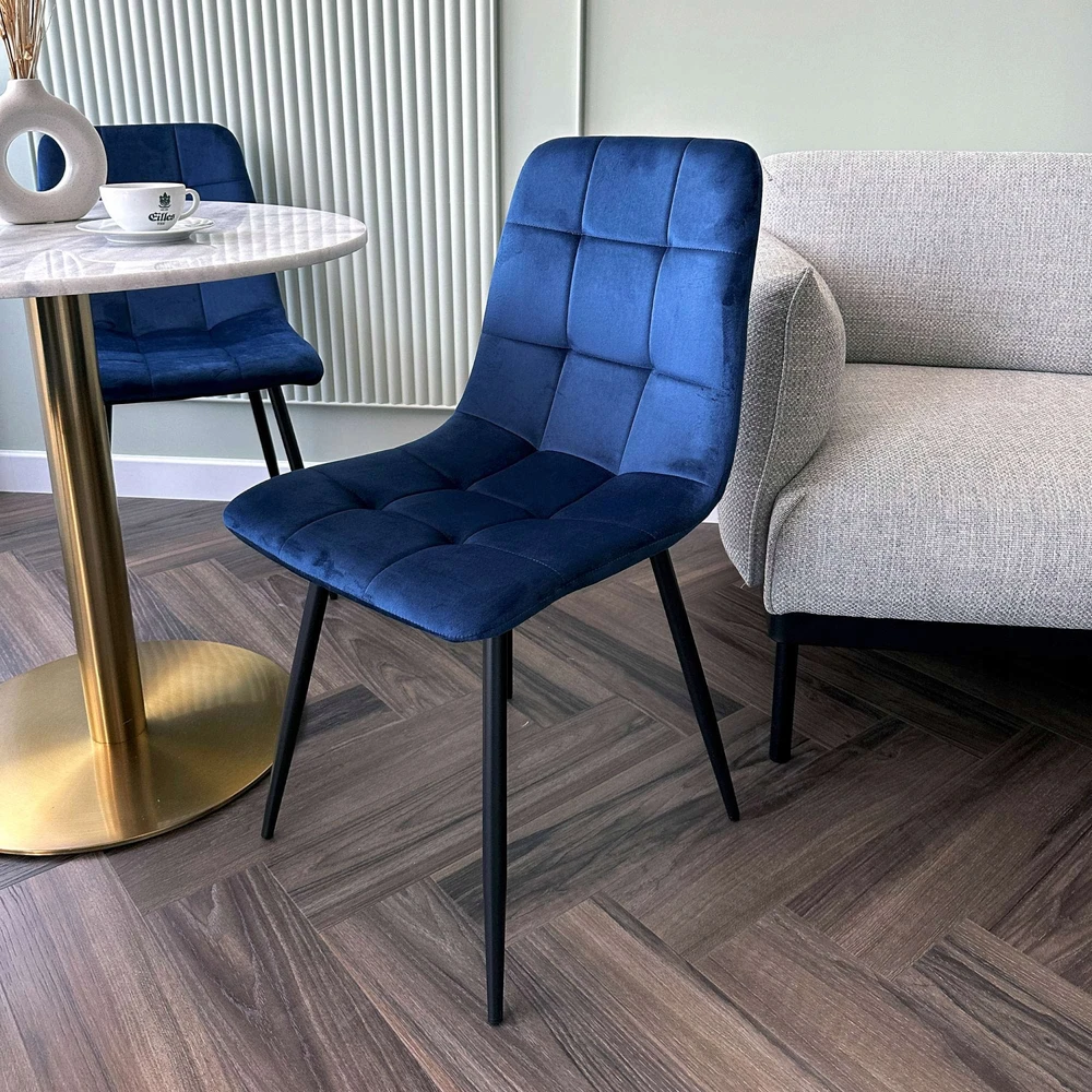 Gockowiak DENVER VELVET Mėlynas VELVET KĖDĖ SVETAINEI, VALGOMAI, MODERNUS