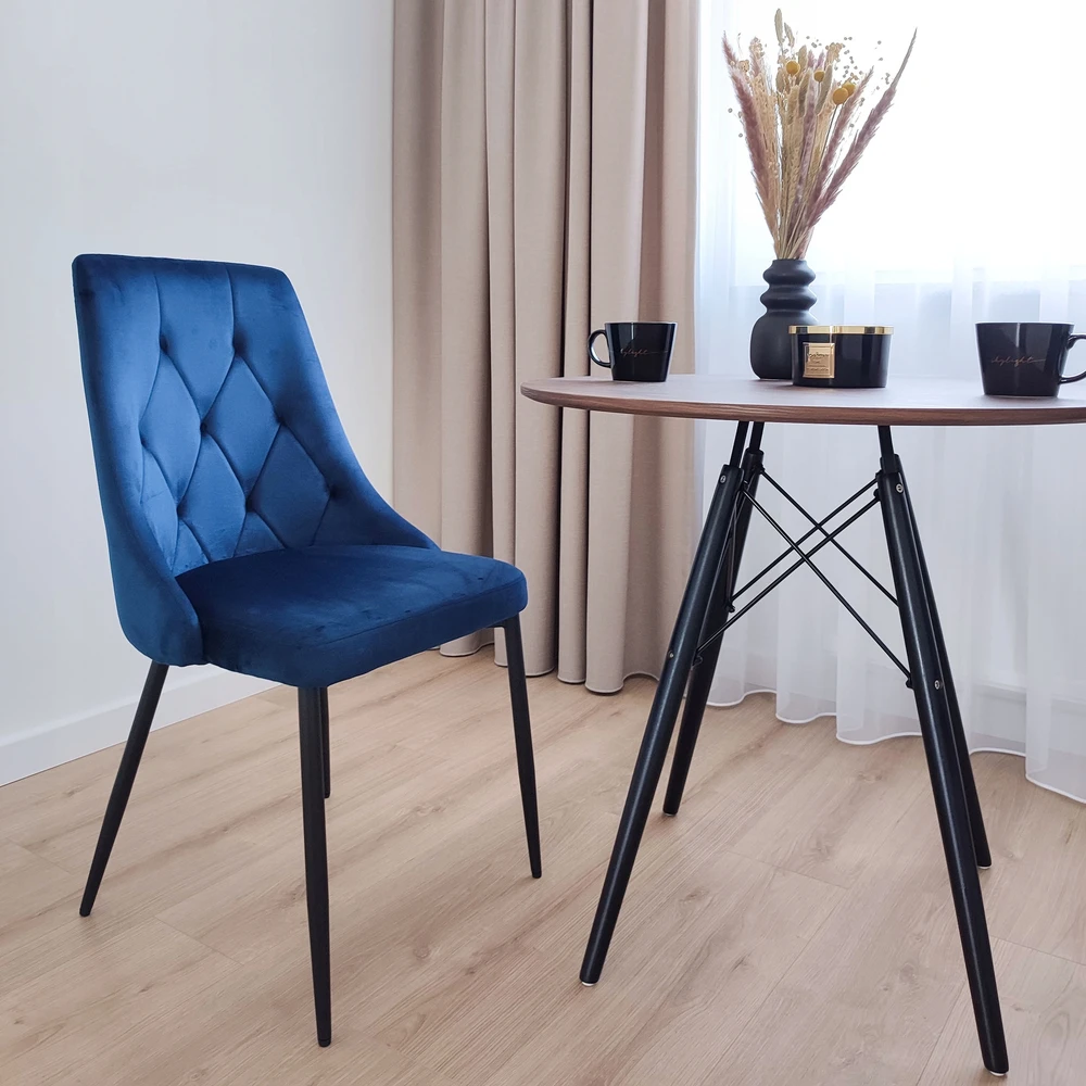Gockowiak LINCOLN VELVET KĖDĖ, MINŠTA, NAVY Mėlynas VELVET VALGOMOJE SVETAINEI