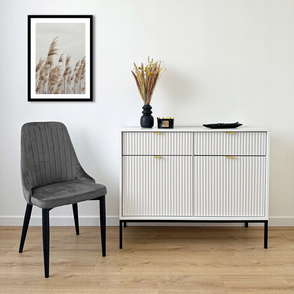 Gockowiak LORIENT VELVET GRAPHITE AKSOMINĖ KĖDĖ SVETAINĖS MODERNE VALGOMOSIUI