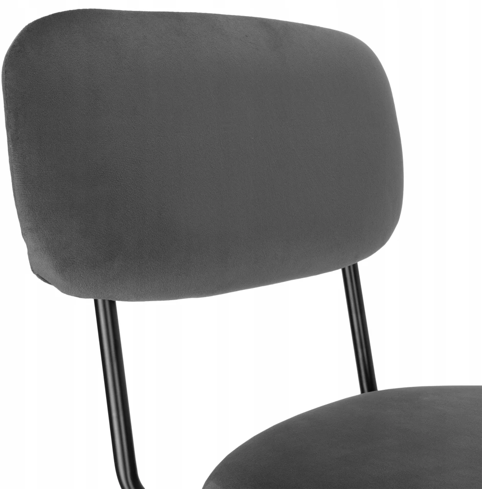 Gockowiak LOUIS Juodas GRAPHITE VELVET VELVET KĖDĖ SVETAINEI, MODERNA