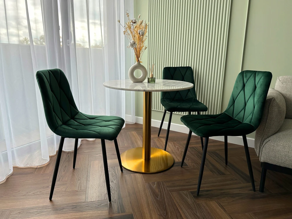 Gockowiak MADISON VELVET TAMSAI ŽALIA MINŠTA VELIURINĖ KĖDĖ SVETAINEI