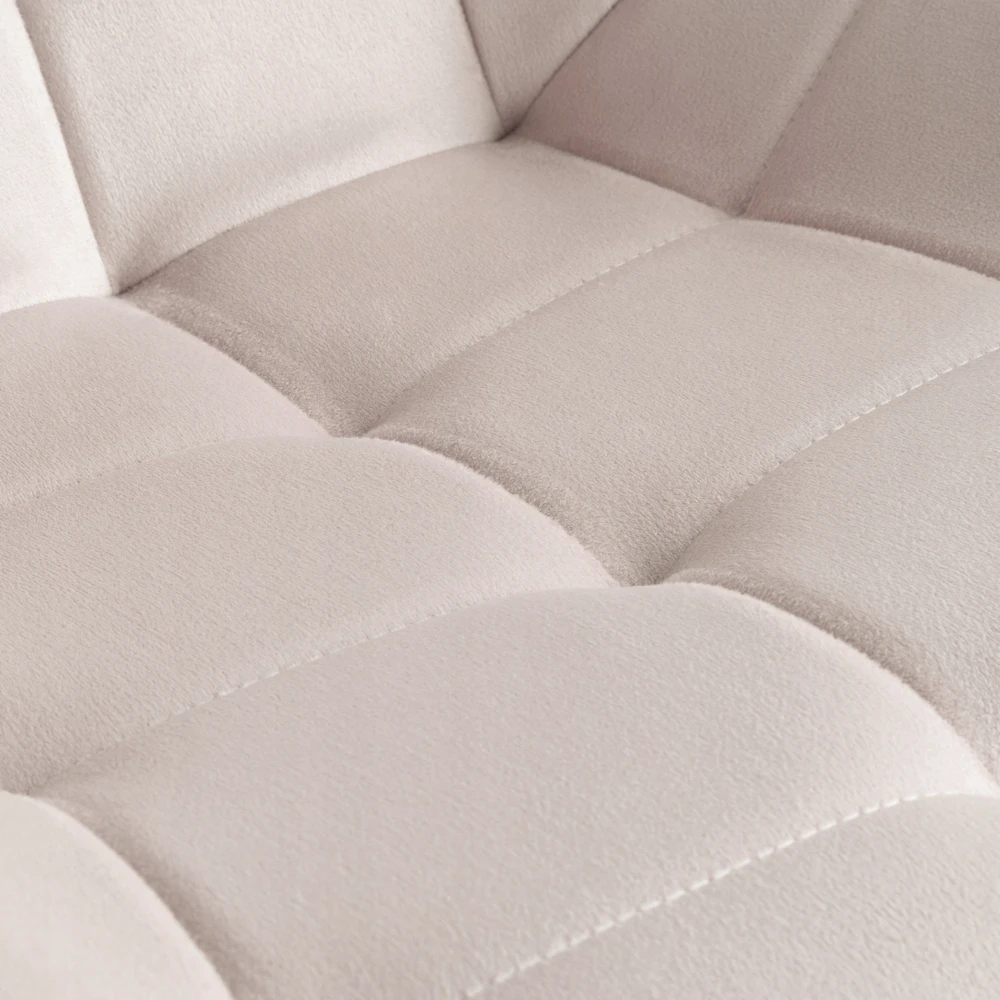 Gockowiak NORMAN VELVET BEIGE VELVETINĖ KĖDĖ VALGOMOJE SVETAINEI MODERNŪS PRIEDAI