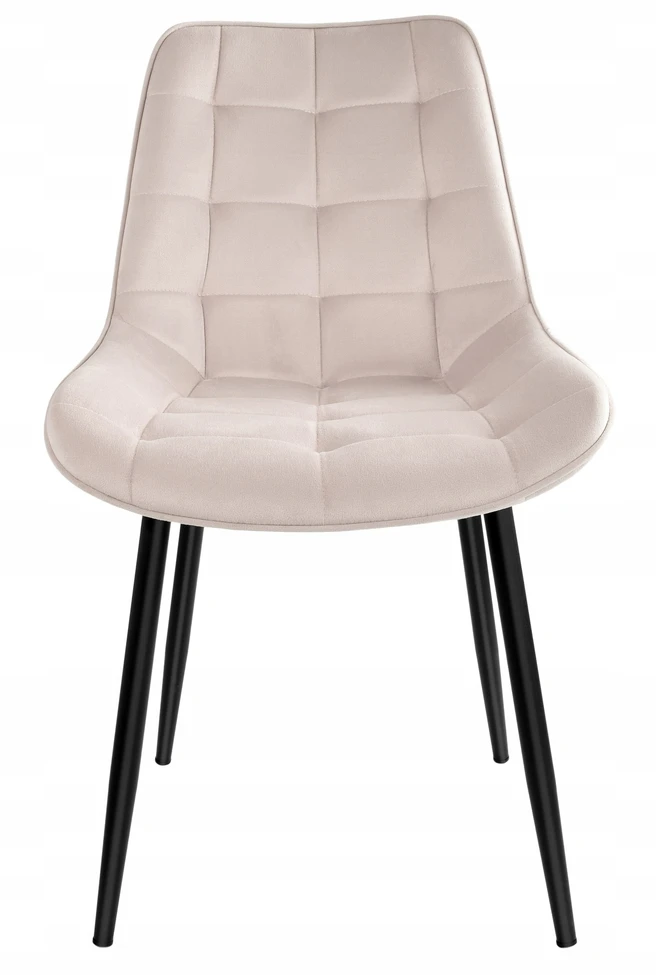 Gockowiak NORMAN VELVET BEIGE VELVETINĖ KĖDĖ VALGOMOJE SVETAINEI MODERNŪS PRIEDAI