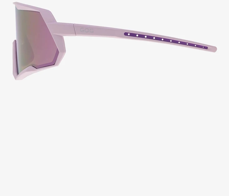 Gog Tove E608-3 Sportiniai Saulės Akiniai Su Veidrodiniais Lęšiais, Uv400, Kat.3, Matiniai Šviesiai Violetiniai