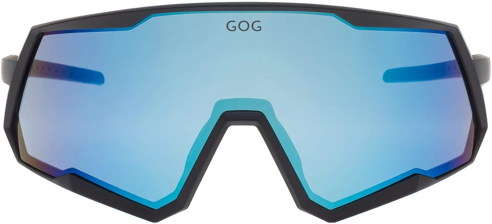 Gog Tove Sportiniai Saulės Akiniai Su Veidrodiniais Lęšiais, Uv400, Kat. 3, Juodi/Mėlyni (E608-1)