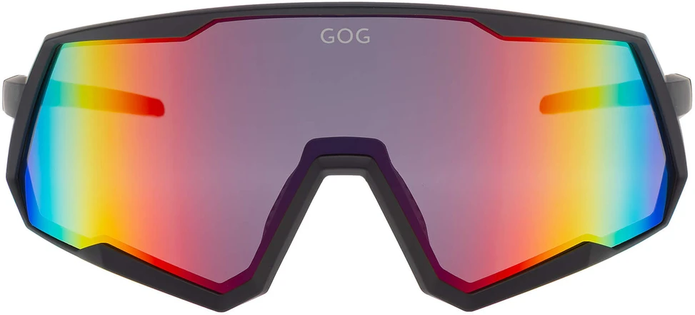 Gog Tove Sportiniai Saulės Akiniai Su Veidrodiniais Lęšiais, Uv400, Kat.3, Juodi Mat., Vaivorykštė Lęšis (E608-2)