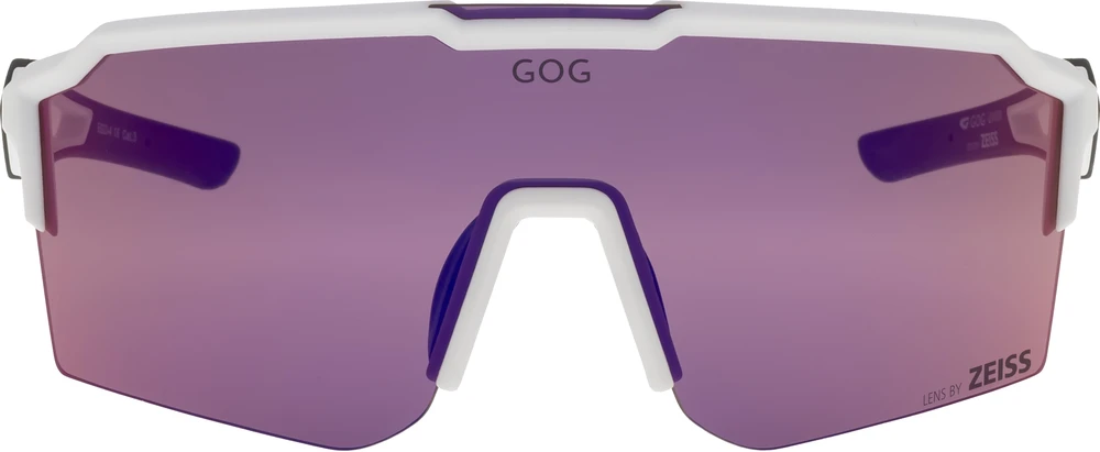 GOG Valhalla sportiniai akiniai nuo saulės su ZEISS lęšiais, balti/violetiniai