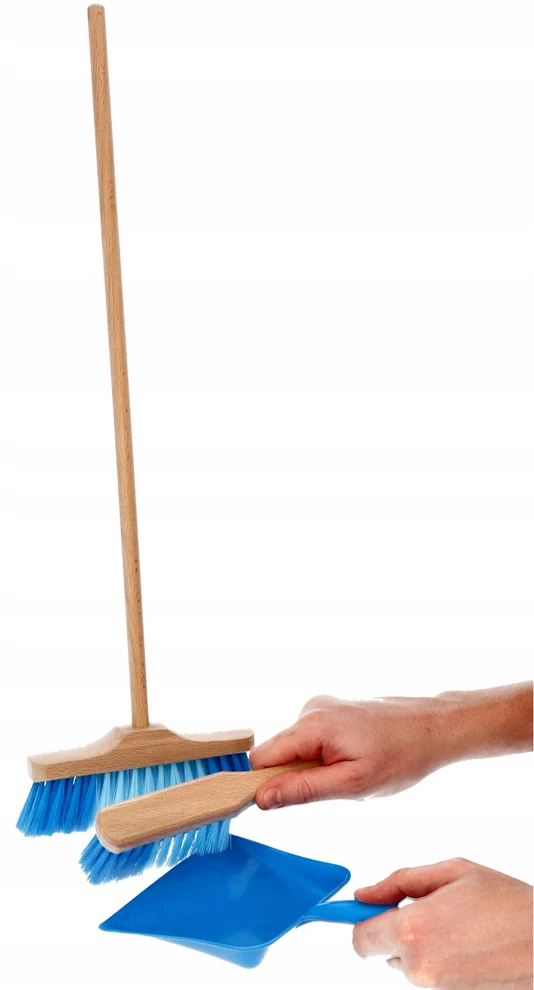 Goki Toys Pure - 2041925 - Vaikų sodo įrankiai - Mėlyna kastuvė ir šluota
