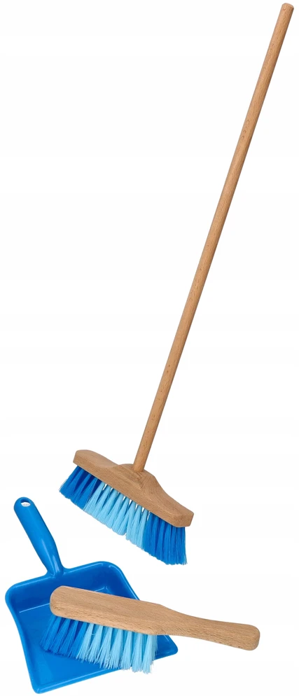 Goki Toys Pure - 2041925 - Vaikų sodo įrankiai - Mėlyna kastuvė ir šluota