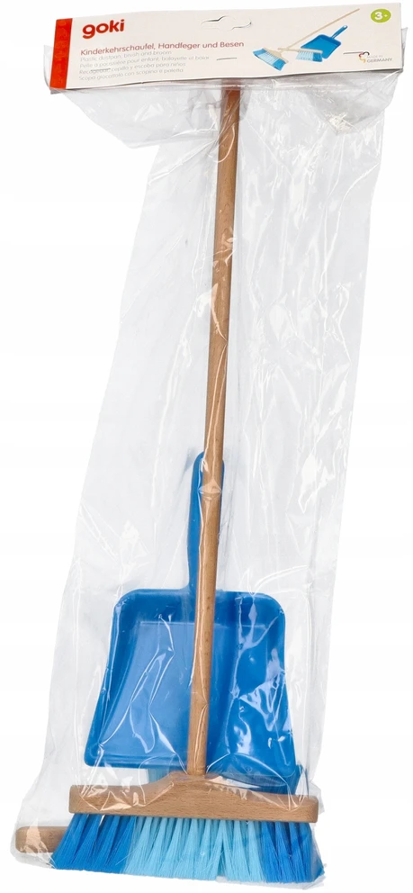 Goki Toys Pure - 2041925 - Vaikų sodo įrankiai - Mėlyna kastuvė ir šluota
