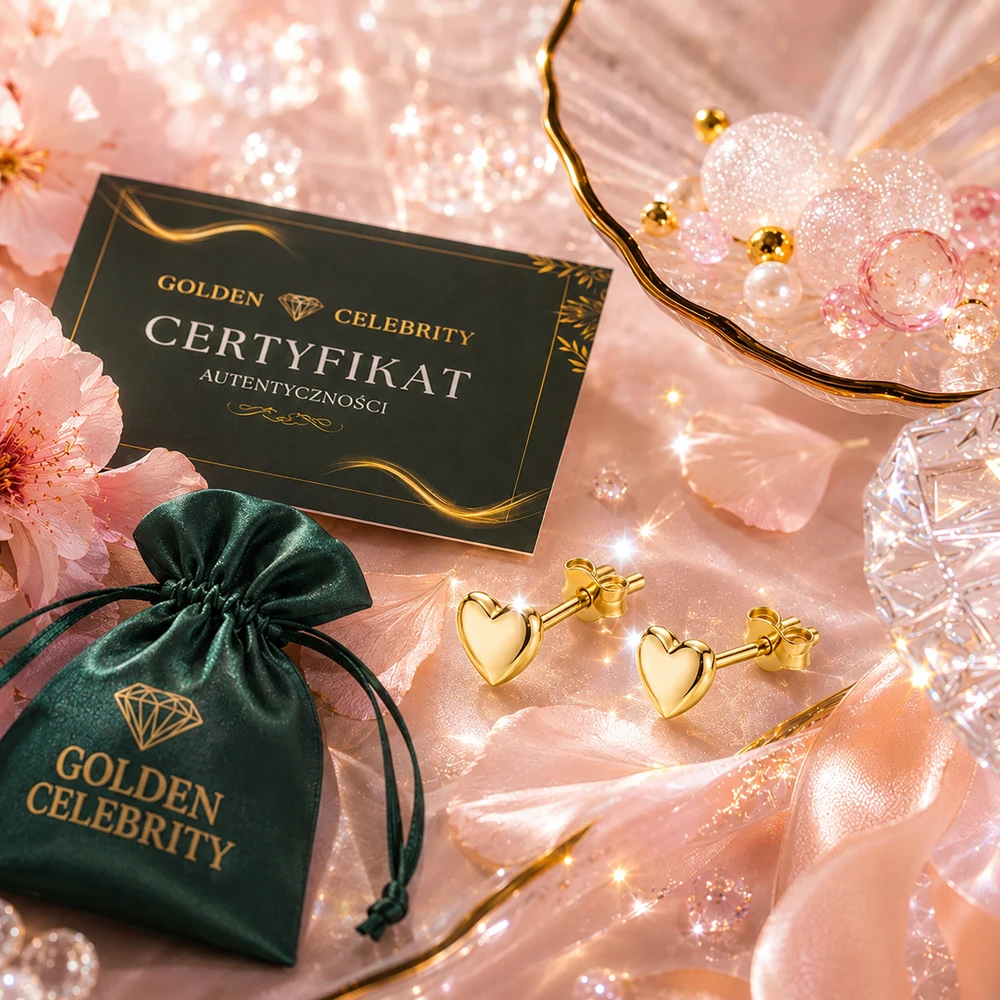 Golden Celebrity Naktinė lempa Meškiukas LED DLA DZIEWCZYNKI DO POKOJU + KOLCZYKI SERCA NA PREZENT