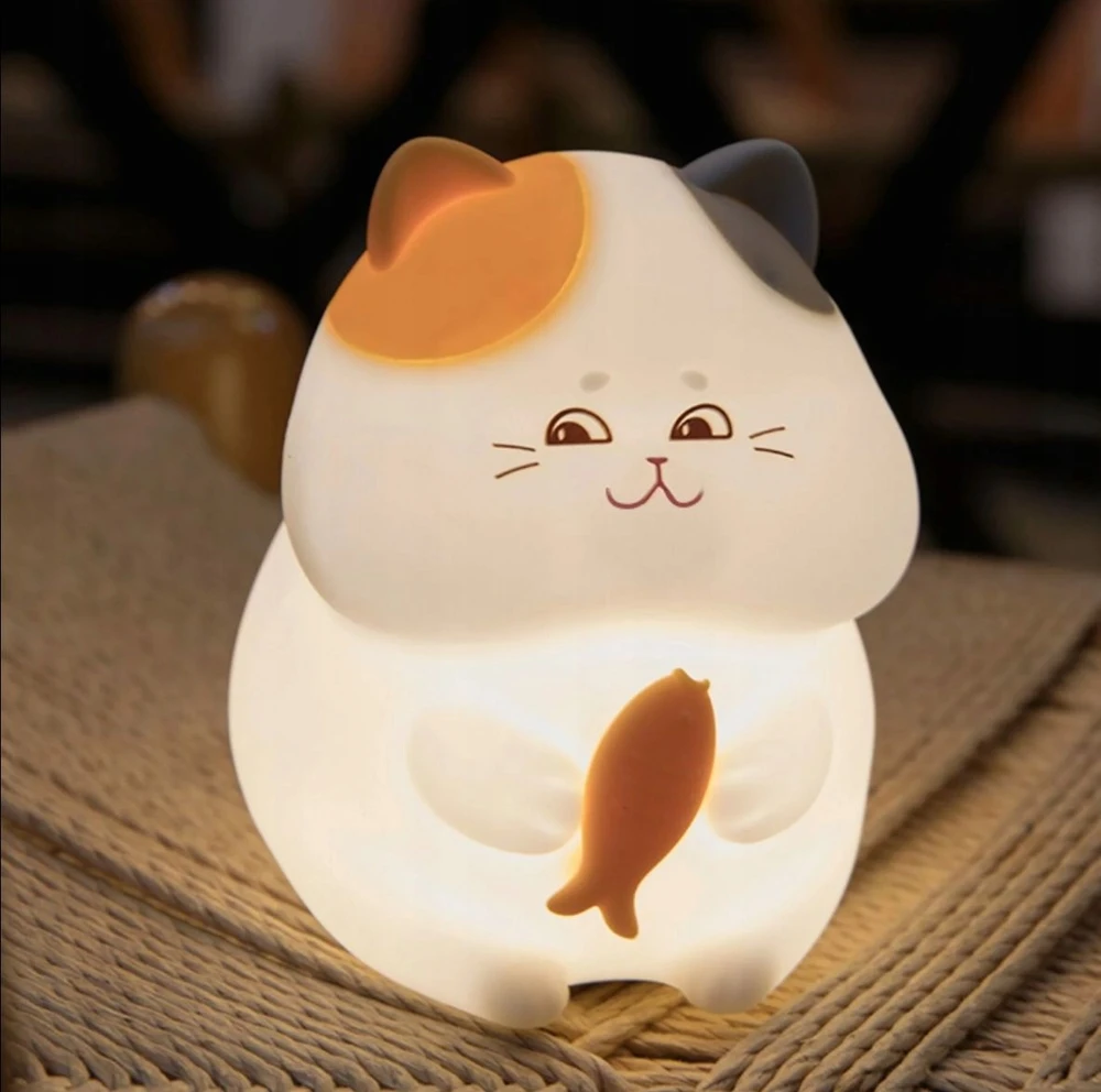Goldlux LED naktinė šviesa katė GATTO, šilta balta + daugiaspalvė, 5V, USB