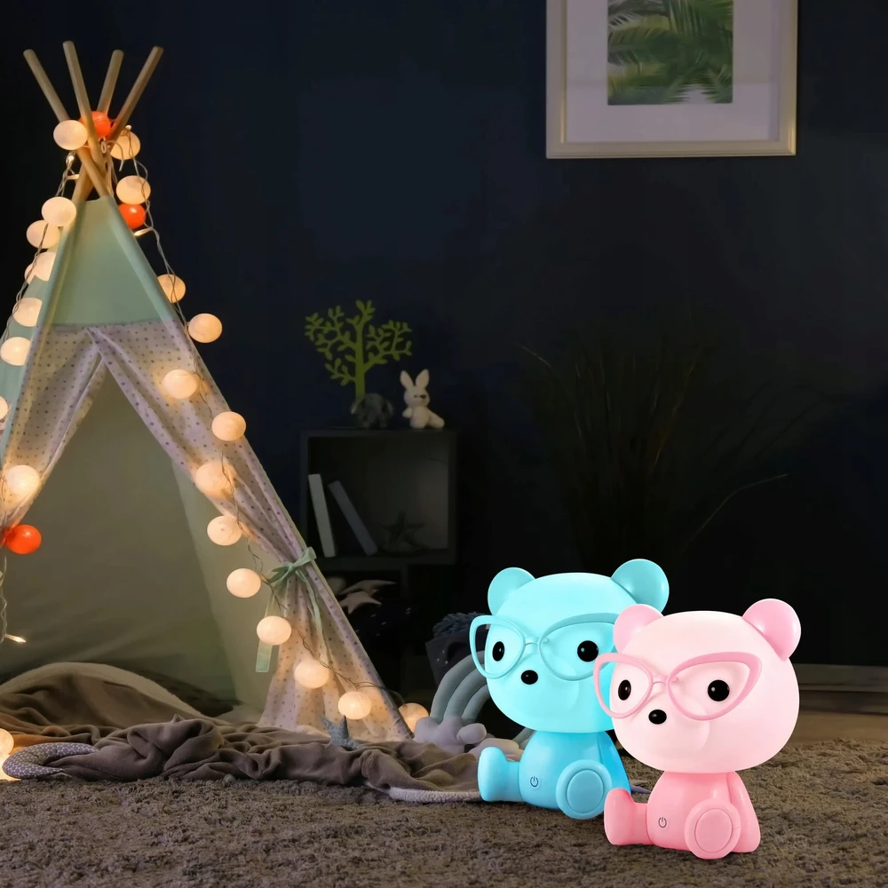 Sanico Goldlux MIŚ OKULARNIK LED lampka nocna akumulator + przewód USB-C rožinė