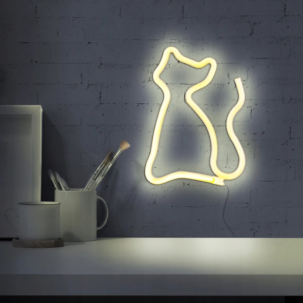 Goldlux NEONINIS LED DEKORATYVINIS KATINŲ PORNAMENTAS Baterijos/USB