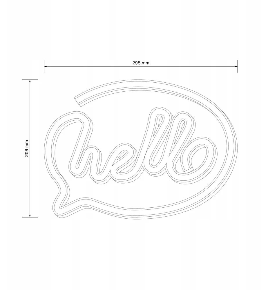 Goldlux Sanico lampka nocna LED NEON HELLO USB A 29 cm zasilanie bateryjne 327147