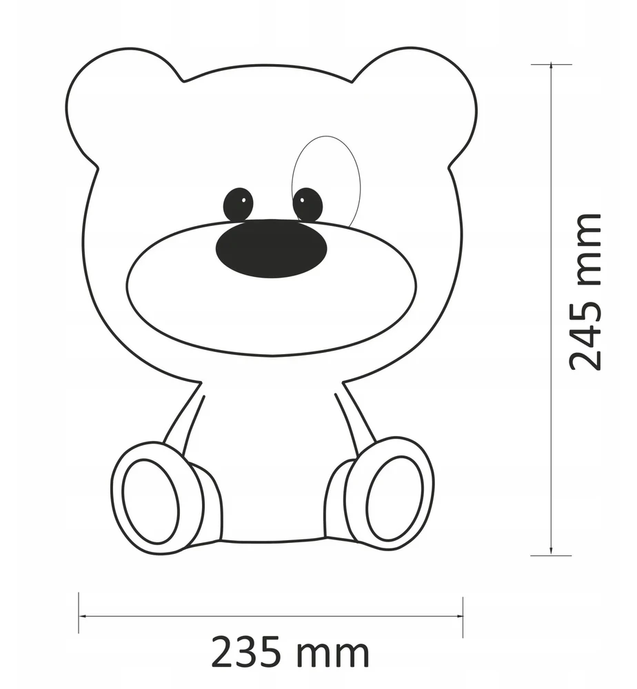 Goldlux Sanico lampka nocna MIŚ BIBI akumulator + przewód USB-C rožinė 327185