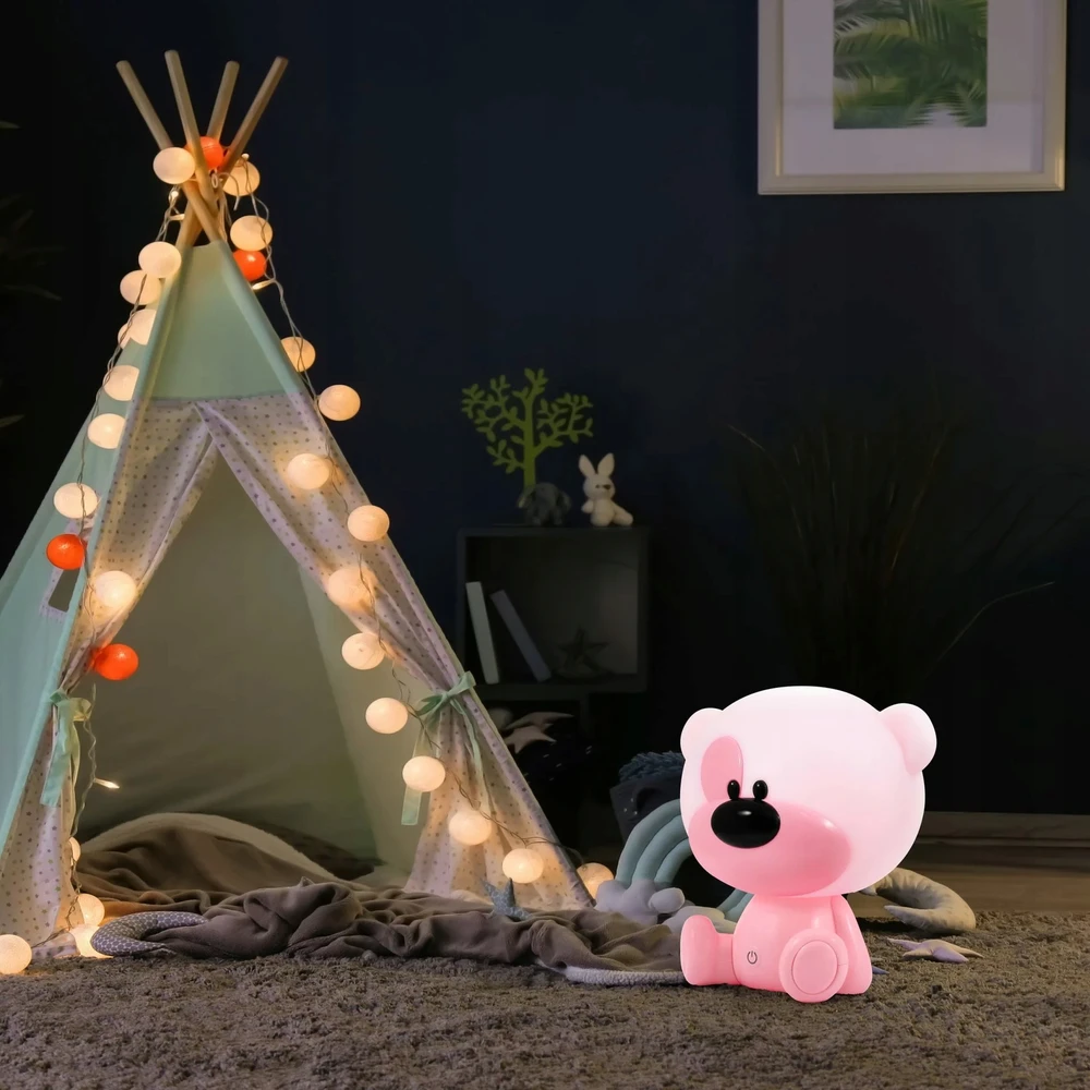Goldlux Sanico lampka nocna MIŚ BIBI akumulator + przewód USB-C rožinė 327185