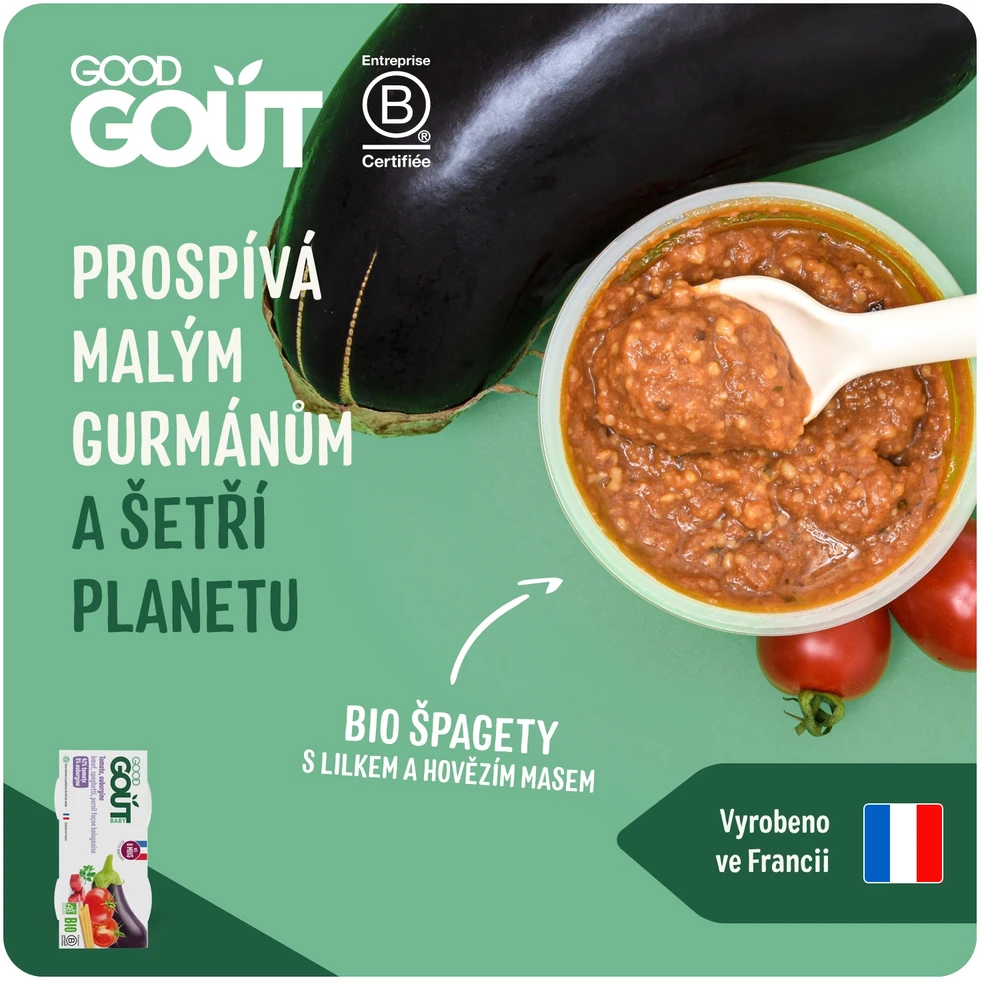 Good Gout BIO spagečiai su baklažanais ir jautiena, 2 x 190 g