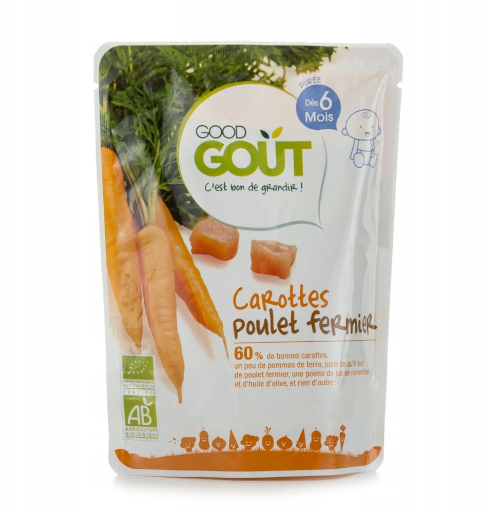 Good Gout Vakarienė vaikams Gera podagra Morkos su vištiena nuo 6 mėn. 190 g