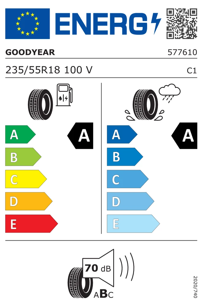 Goodyear Padangos Eagle F1 Asymmetric 3 SUV 100 V AO1 ( A A B 70dB )
