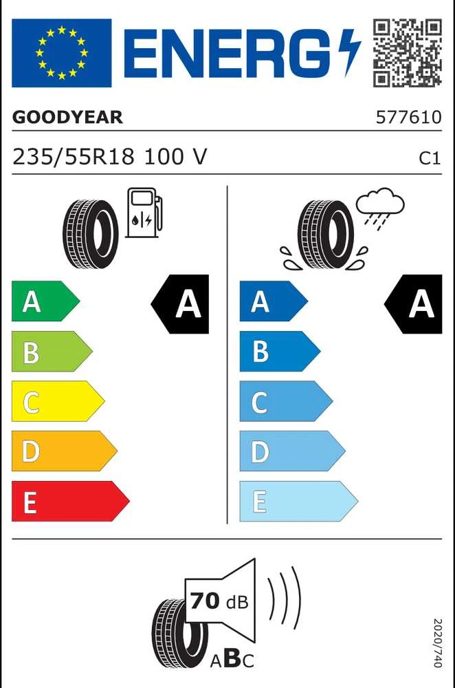 Goodyear Padangos Eagle F1 Asymmetric 3 SUV 100 V AO1 ( A A B 70dB )