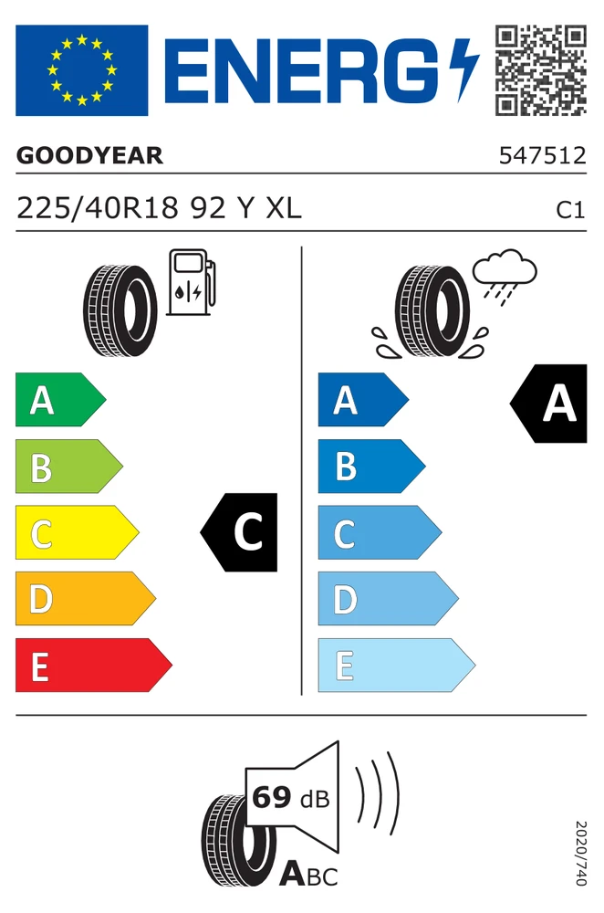 225/40R18 EAGLE F1 SUPERSPORT 92Y (+) EVR PXLVW XL GOODYEAR