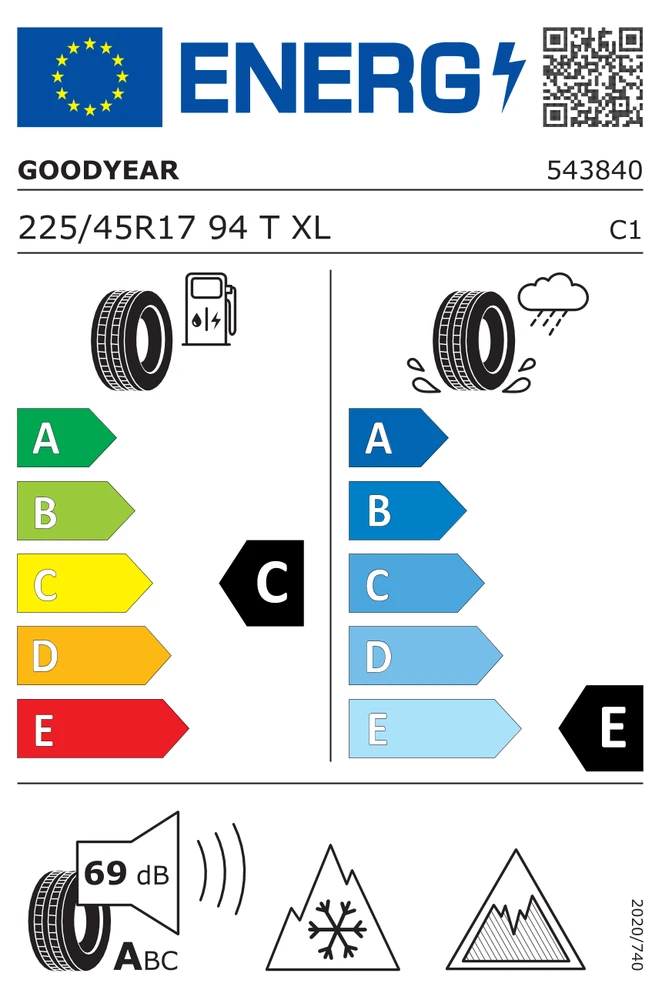 Goodyear Padangos UltraGrip Ice 3 94 T XL (C E A 69dB)