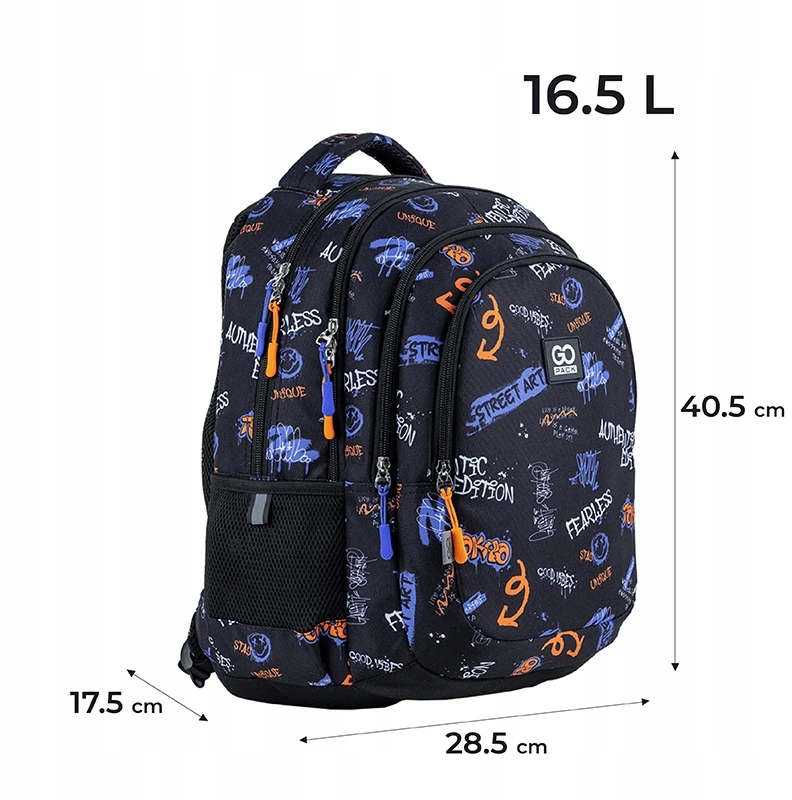 Gopack mokyklinė kuprinė berniukams, daugiafunkcinė, 16.5l