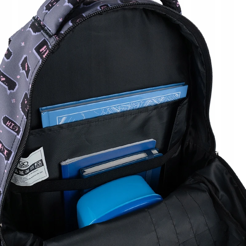 Gopack mokyklinė kuprinė mergaitėms, pilka, 16.5l