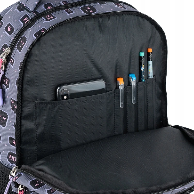 Gopack mokyklinė kuprinė mergaitėms, pilka, 16.5l
