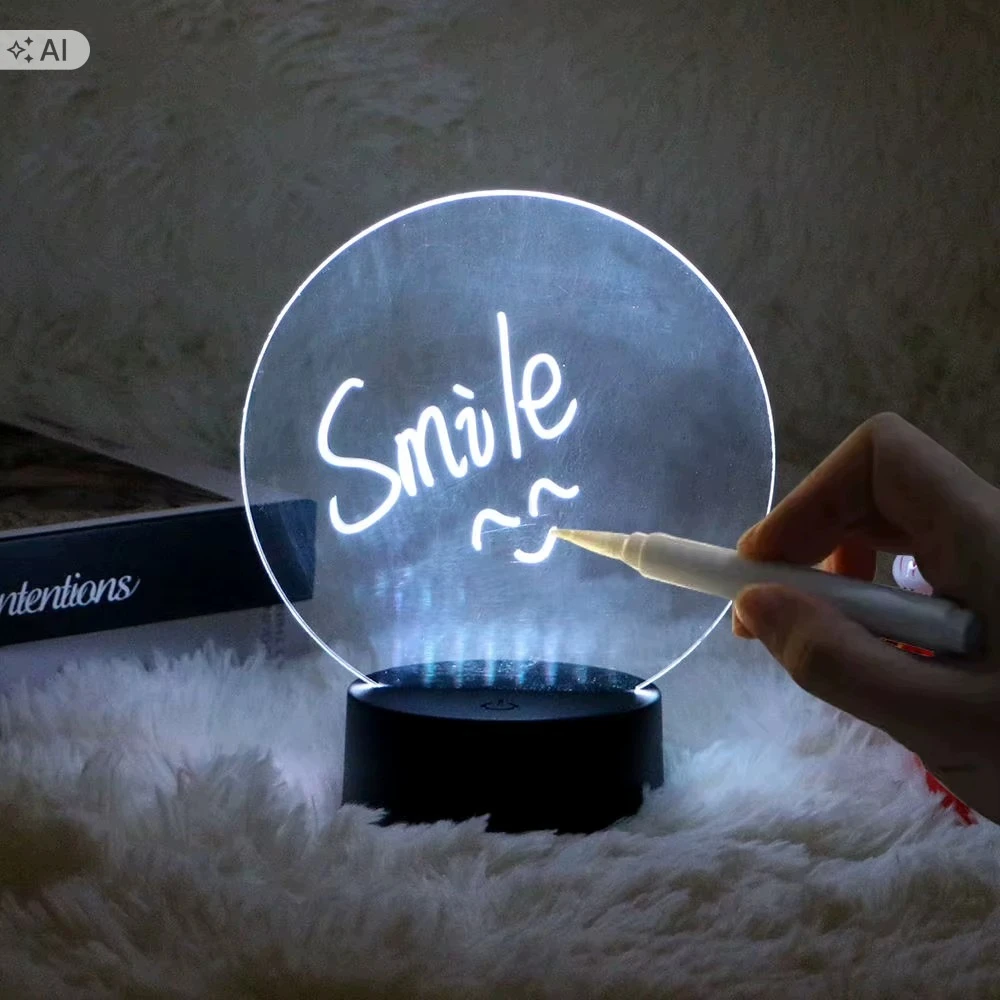 Gordon Naktinė lempa LED TABLICA NAPISZ ZOSTAW WIADOMOŚĆ NOTATNIK 3D RGB + Pultas