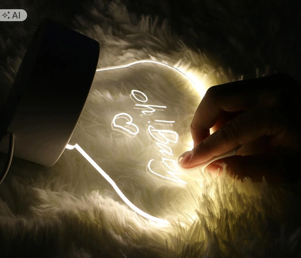 Gordon Naktinė lempa LED TABLICA NAPISZ ZOSTAW WIADOMOŚĆ NOTATNIK 3D RGB + Pultas