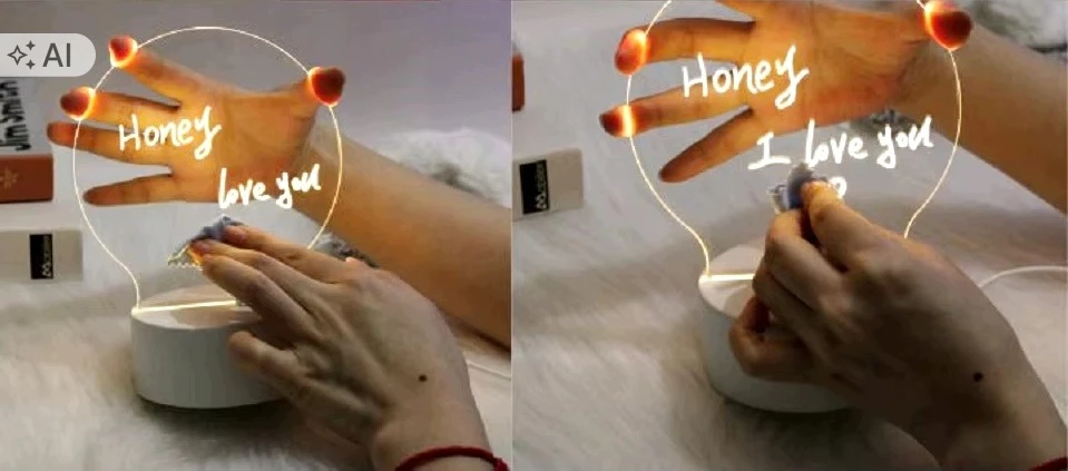 Gordon Naktinė lempa LED TABLICA NAPISZ ZOSTAW WIADOMOŚĆ NOTATNIK 3D RGB + Pultas
