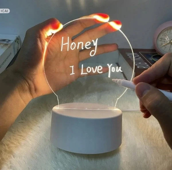 Gordon Naktinė lempa LED TABLICA NAPISZ ZOSTAW WIADOMOŚĆ NOTATNIK 3D RGB + Pultas