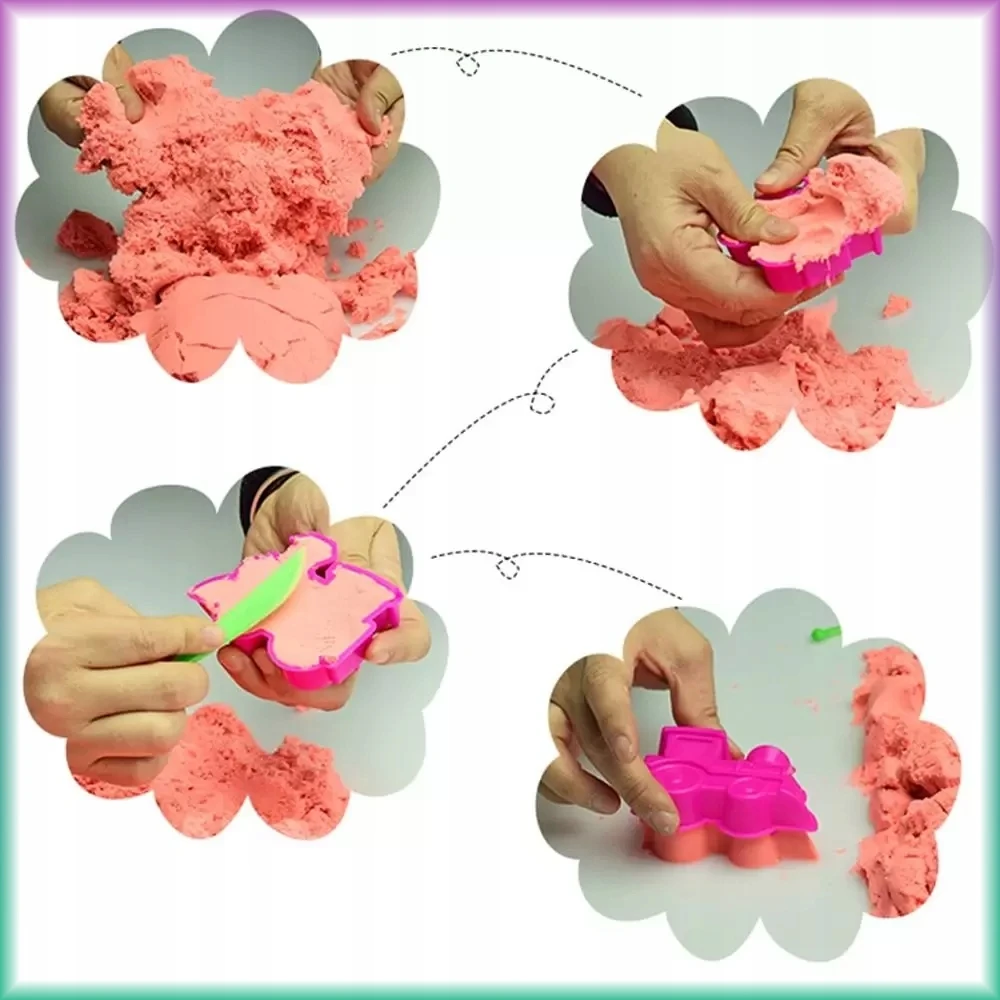 Gordon Toys KINETINIS SMĖLIS 2kg BASEINŲ PELIETO MENTELĖ SANDBIT KAUŠAS XXL RINKINYS