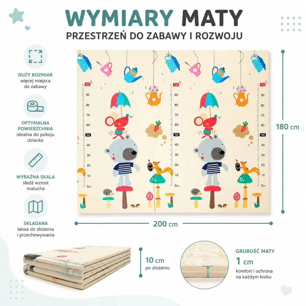 Gordon Toys XPE KILIMAS VAIKAMS, DVIŠALĖS PUTOLOS 200x180cm, ATSPIRUS VANDENIUI, sulankstomas BOHO