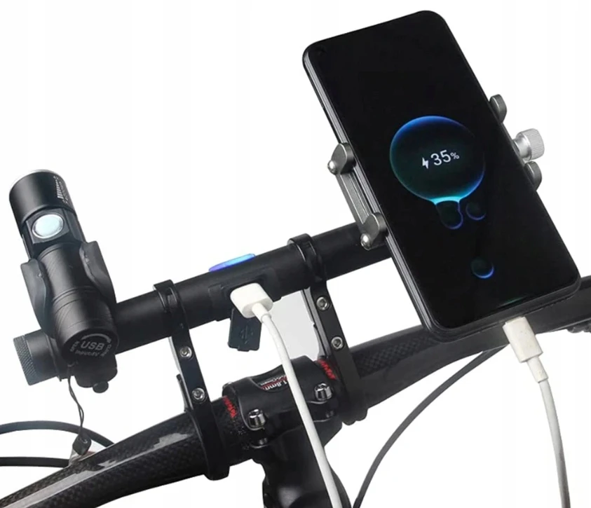 Gotel Aliuminis dviračio laikiklis Powerbank vairo prailginimo įkroviklis