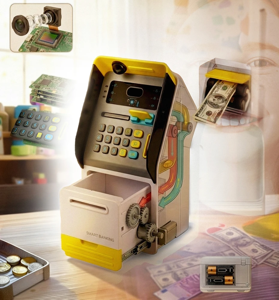 Lean Toys Gotel B6D1 BANKOMAT SKARBONKA SEJF Z WYŚWIETLACZEM