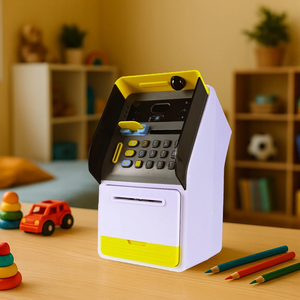 Lean Toys Gotel B6D1 BANKOMATAS TAUPYKLĖ SEIFAS SU EKRANU