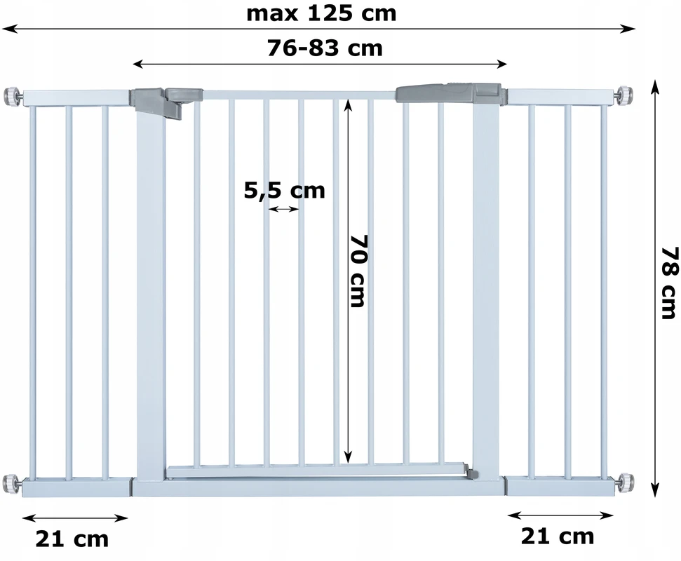Gotel Laiptų vartų barjeras, apsaugantis įėjimo duris 76-125 cm