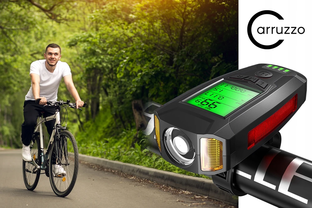 Gotel Lampka Lampa Rowerowa Na Kierownicę Z Licznikiem Alarmem Klaksonem USB