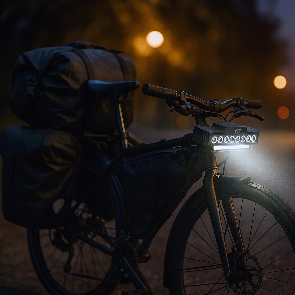 Gotel LED dviračio priekinis žibintas, skirtas dviračio priekyje, 7 režimų USB C stipri šviesa