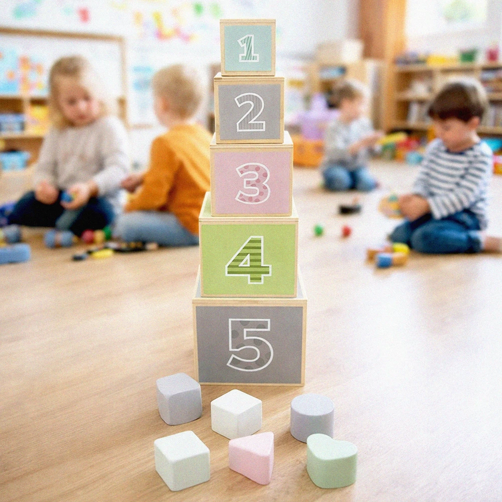 Gotel MEDINIAI JAUTINIAI KLUOKLIAI SORTER BOKŠTAS EDUCATIONAL A-E Vaikams