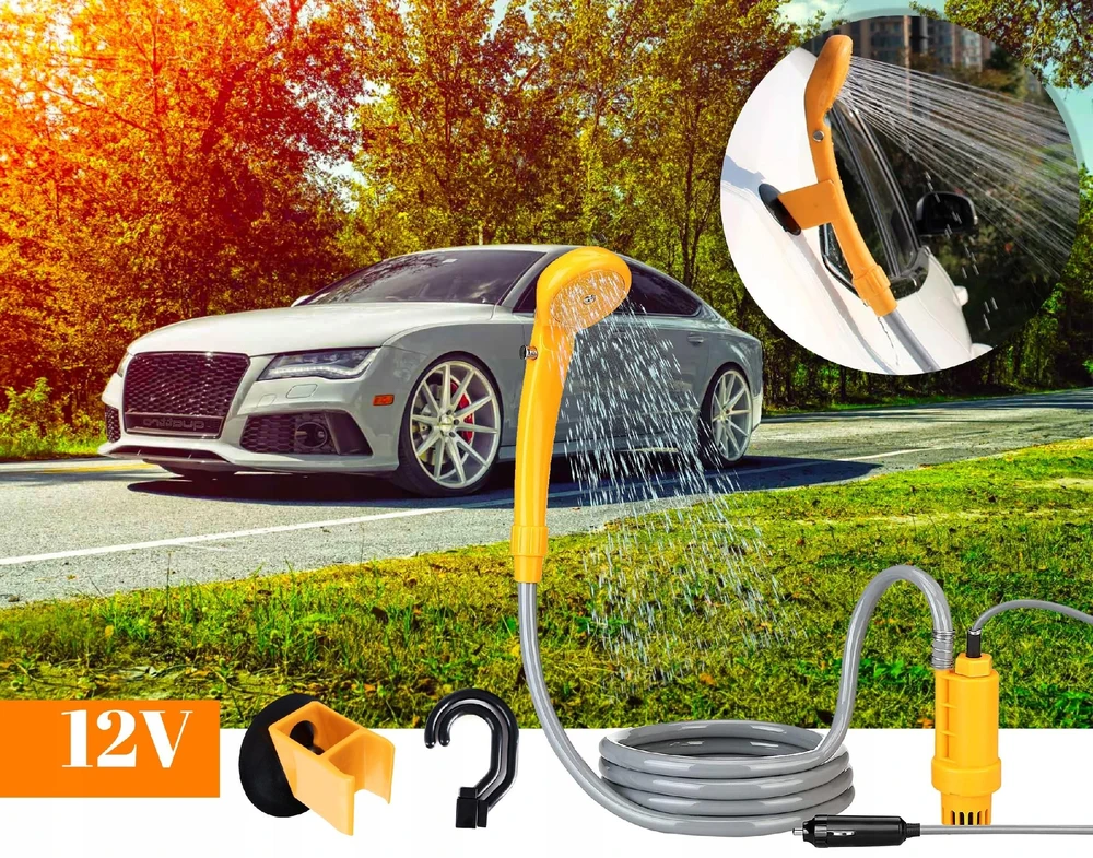 Gotel Nešiojamas turistinis dušas su elektriniu siurbliu automobiliui