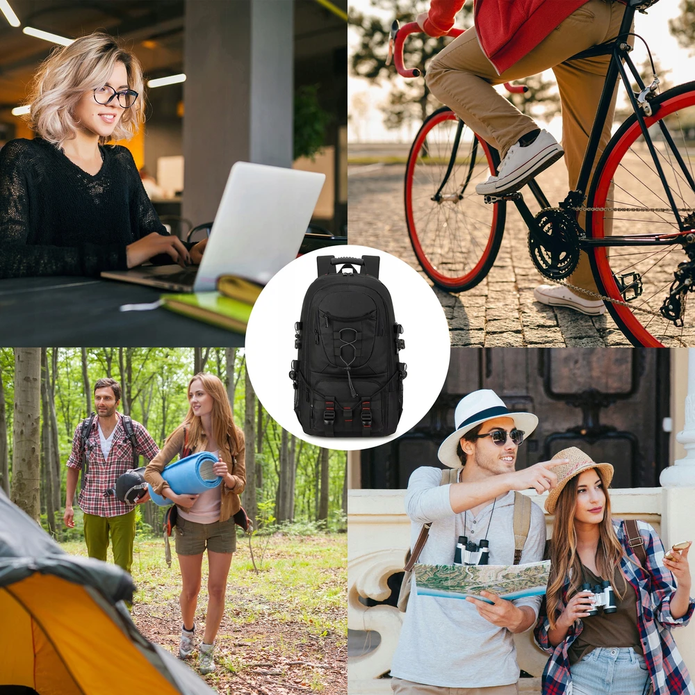 Gotel Turistinė kuprinė nešiojamam kompiuteriui 17 Trekking, vandeniui atspari 60 l didelė juoda
