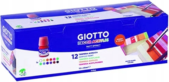 Fila Gouačių rinkinys - GIOTTO - 936188 - 12 akrilinių gouačių - daugiaspalvės - 25 ml