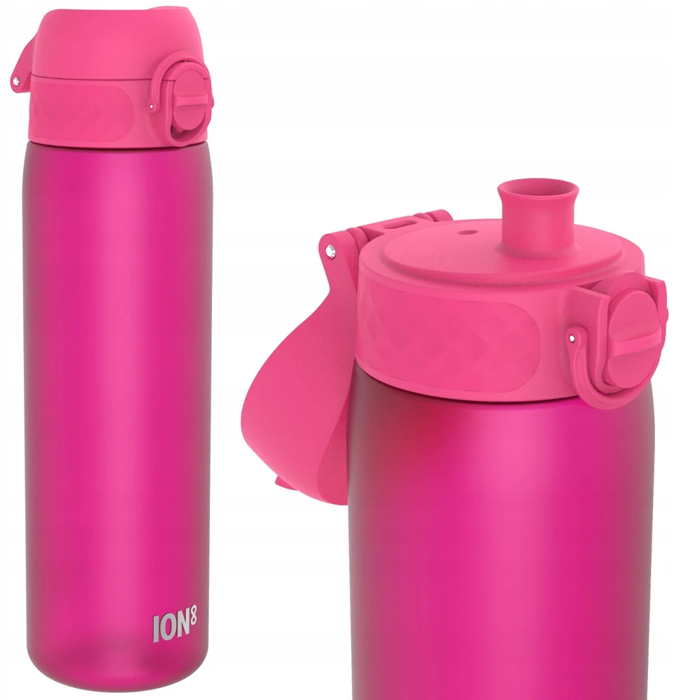 Gertuvė Gourdė - ION8 - Rožinė - 500 ml - Be BPA - Atidarymas viena ranka - Puikiai tinka žygiams