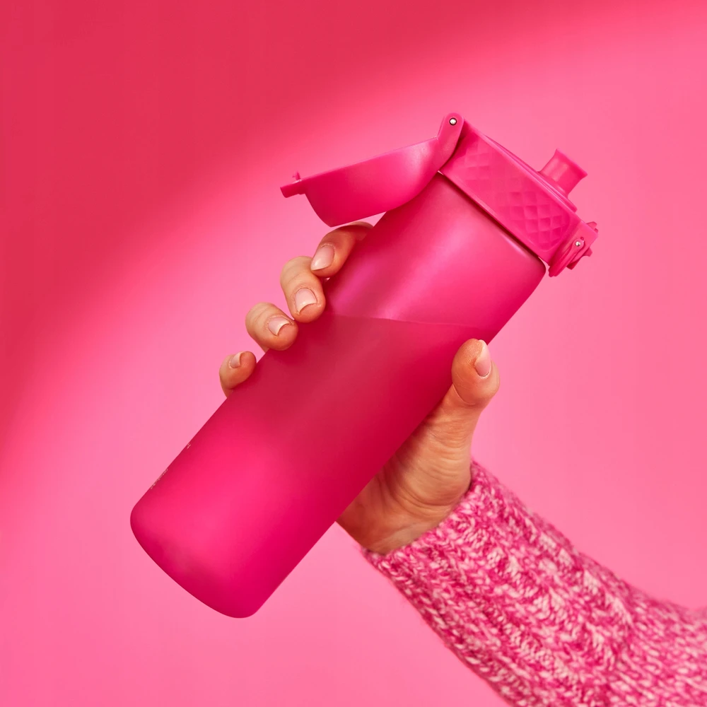 Gertuvė Gourdė - ION8 - Rožinė - 500 ml - Be BPA - Atidarymas viena ranka - Puikiai tinka žygiams